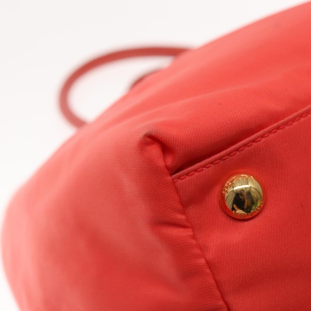 Prada Bow Tote Tessuto Orange Nylon Handbag (Pre-Owned)