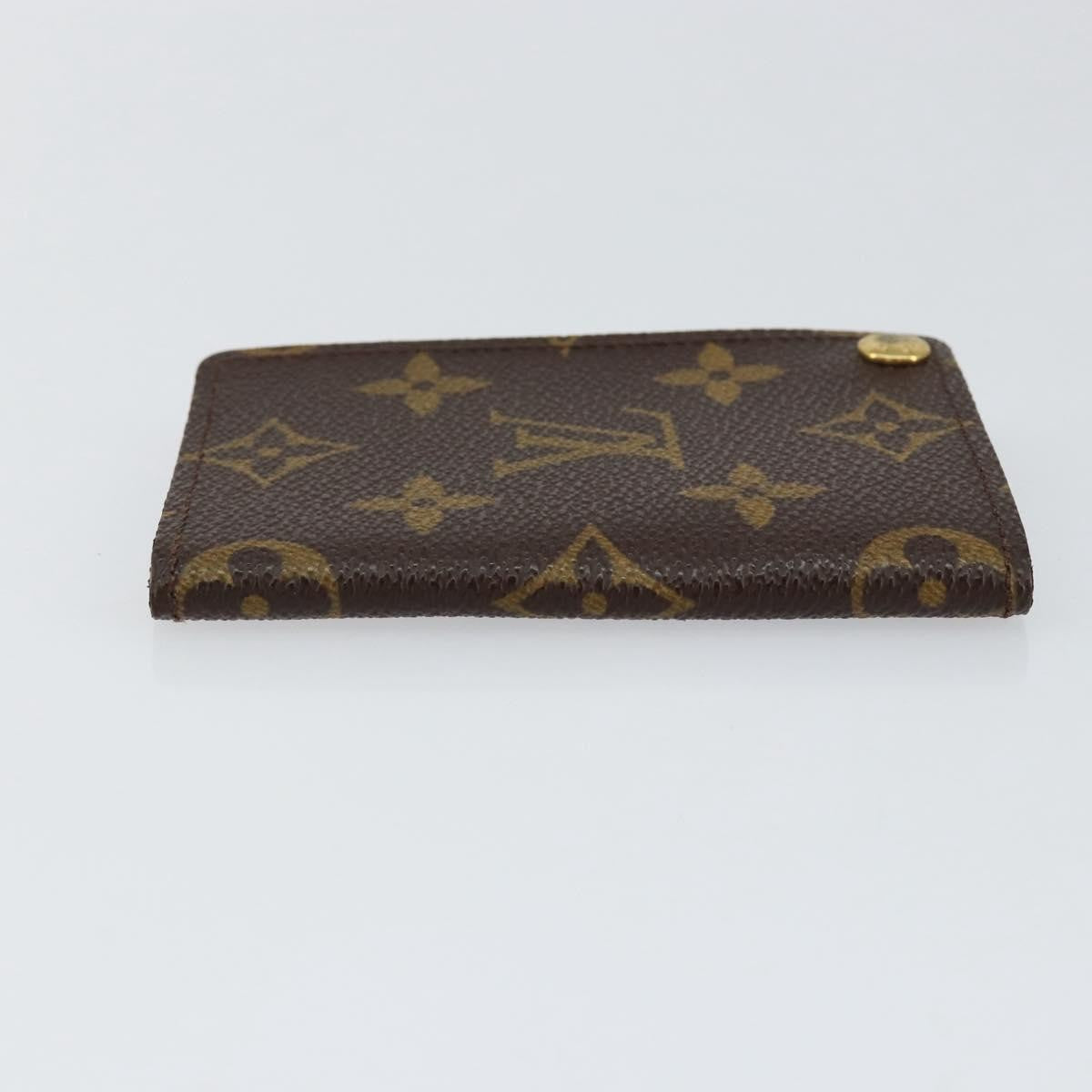 Louis Vuitton Porte Cartes Pression Card Case Monogram Canvas Brown Canvas Card Holders Accessory (Pre-Owned)