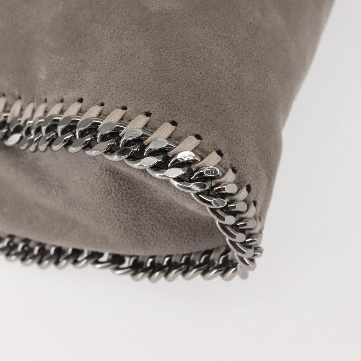 Stella Mccartney Falabella Fold Over Crossbody Bag Suede Gray Synthetic Shoulder Bag Bag (Pre-Owned)