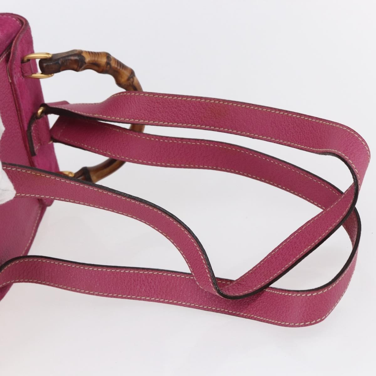 Gucci Vintage Bamboo Backpack Suede Pink Suede Backpack Bag (Pre-Owned)