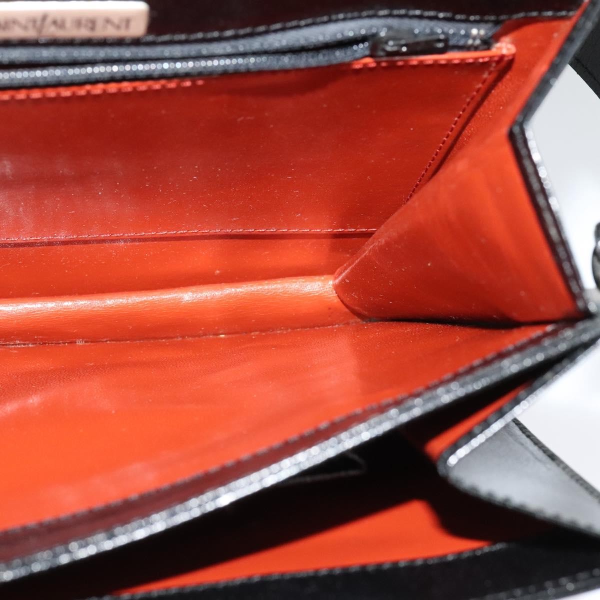 Saint Laurent Vintage Shoulder Bag Leather Black Leather Shoulder Bag Bag (Pre-Owned)