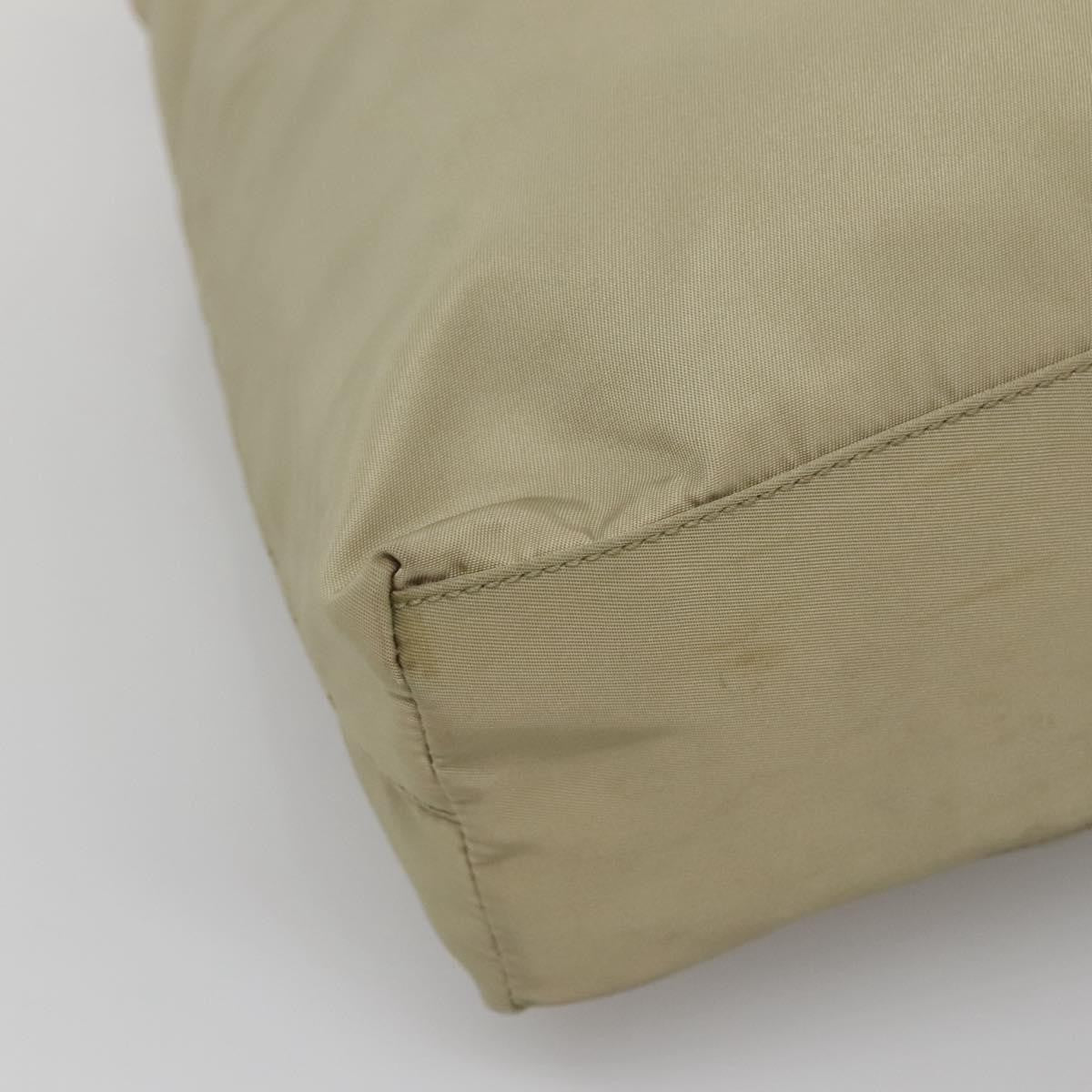 Prada Vintage Zip Tote Tessuto Beige Nylon Tote Bag Bag (Pre-Owned)