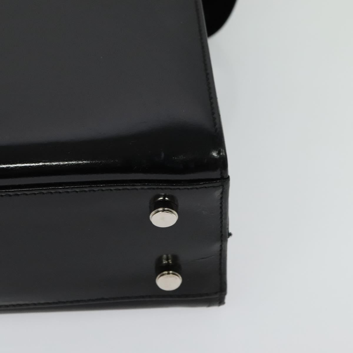 Salvatore Ferragamo Gancini Handbag Patent Leather Black Patent_Leather Handbag (Pre-Owned)