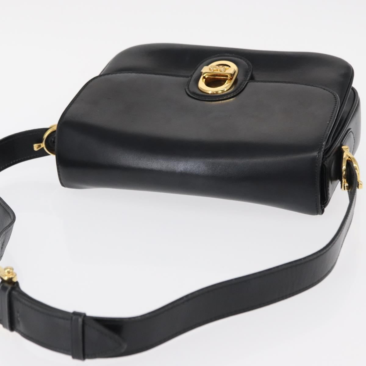 Celine Horse Carriage Shoulder Bag Leather Black Leather Shoulder Bag Bag (Pre-Owned)