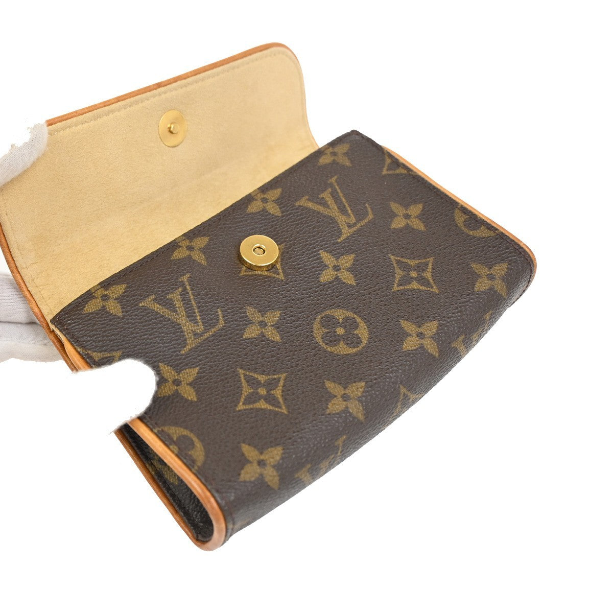 Louis Vuitton Florentine Waist Bag Monogram Canvas Brown Canvas Clutche & Pouche Bag (Pre-Owned)
