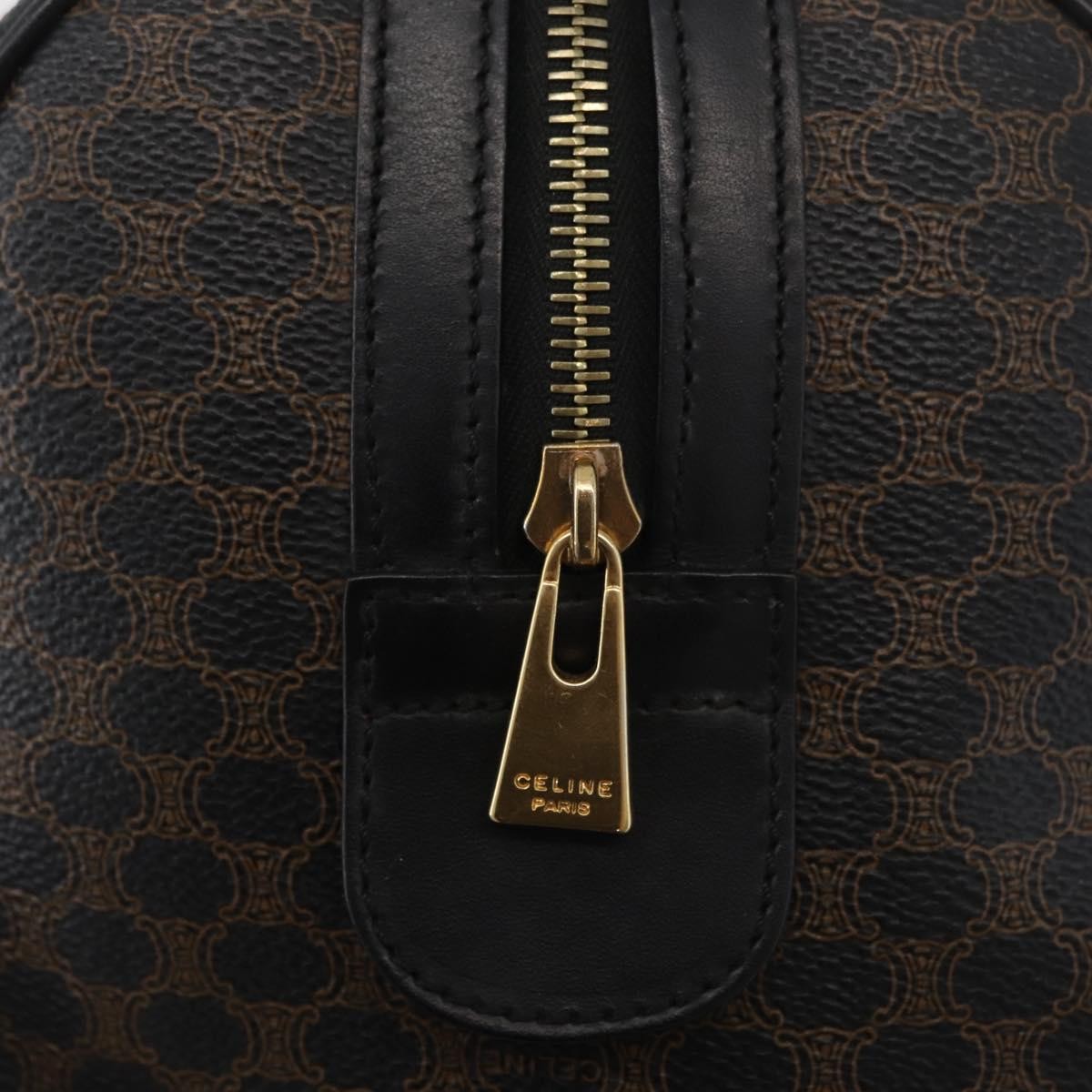 Celine Vintage Duffle Bag Macadam Coated Canvas Black Canvas Handbag (Pre-Owned)