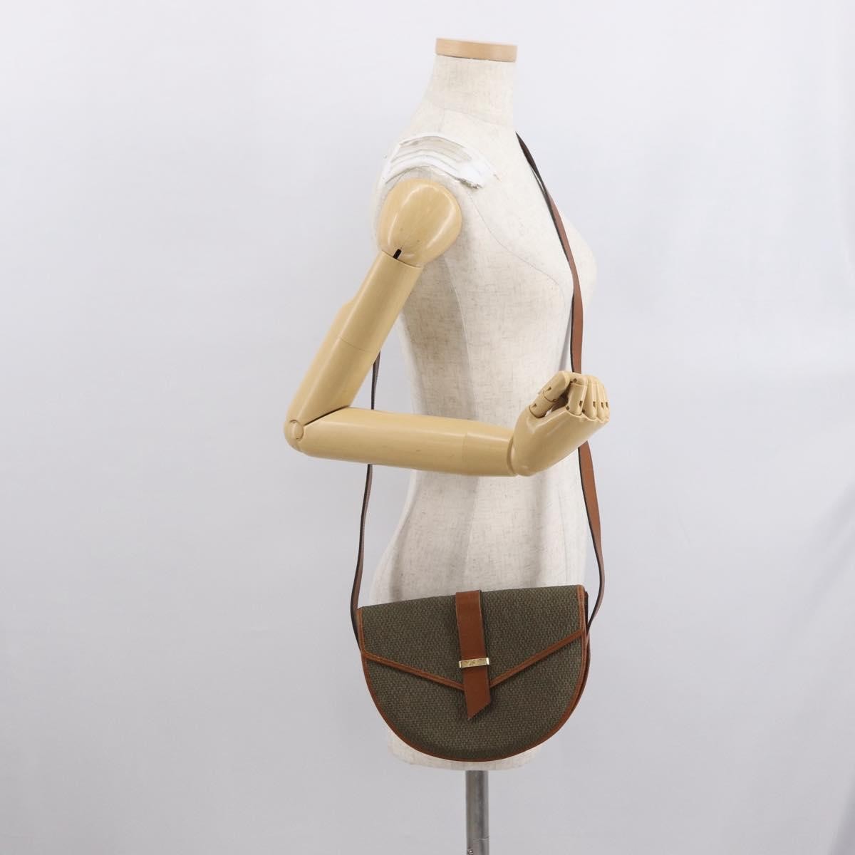 Saint Laurent Vintage Shoulder Bag Canvas Khaki Canvas Shoulder Bag Bag (Pre-Owned)