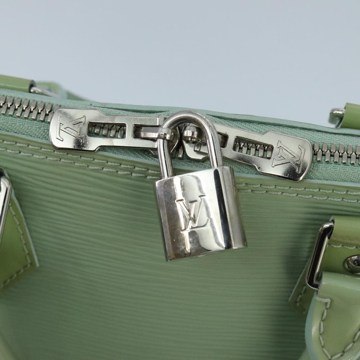 Louis Vuitton Alma Handbag Electric Epi Leather Green Patent_Leather Handbag (Pre-Owned)