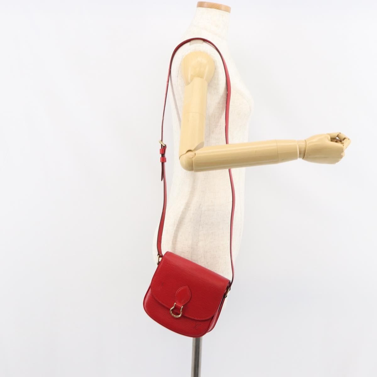 Louis Vuitton Saint Cloud Handbag Epi Leather Red Leather Shoulder Bag Bag (Pre-Owned)
