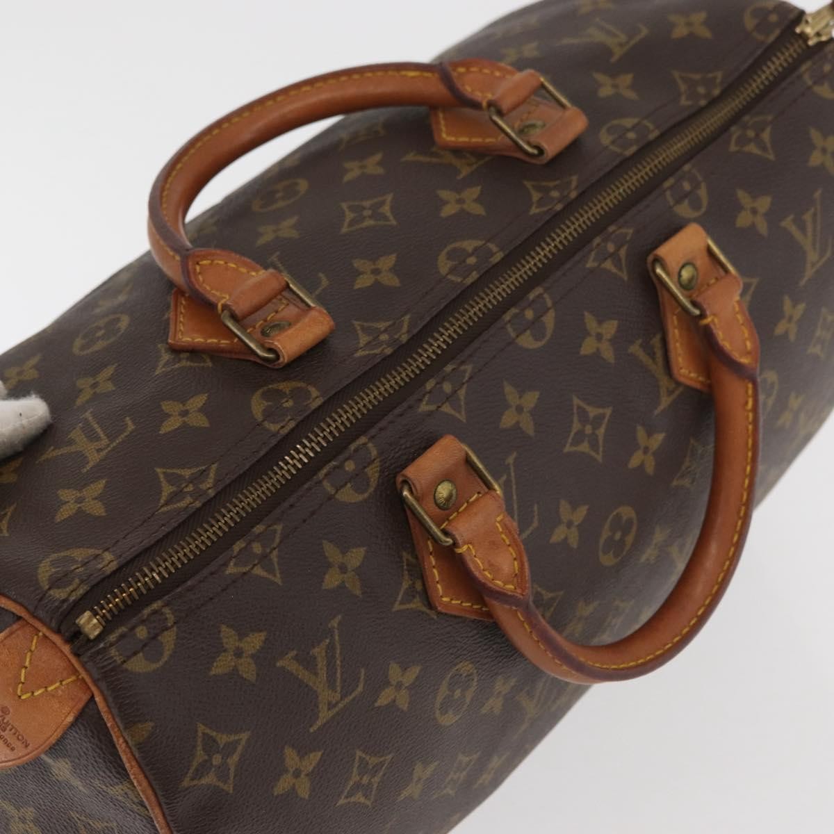Louis Vuitton Speedy Handbag Monogram Canvas Brown Canvas Handbag (Pre-Owned)
