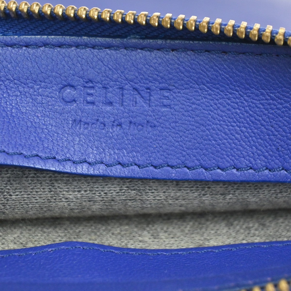 Celine Trio Crossbody Bag Leather Blue Leather Shoulder Bag Bag (Pre-Owned)