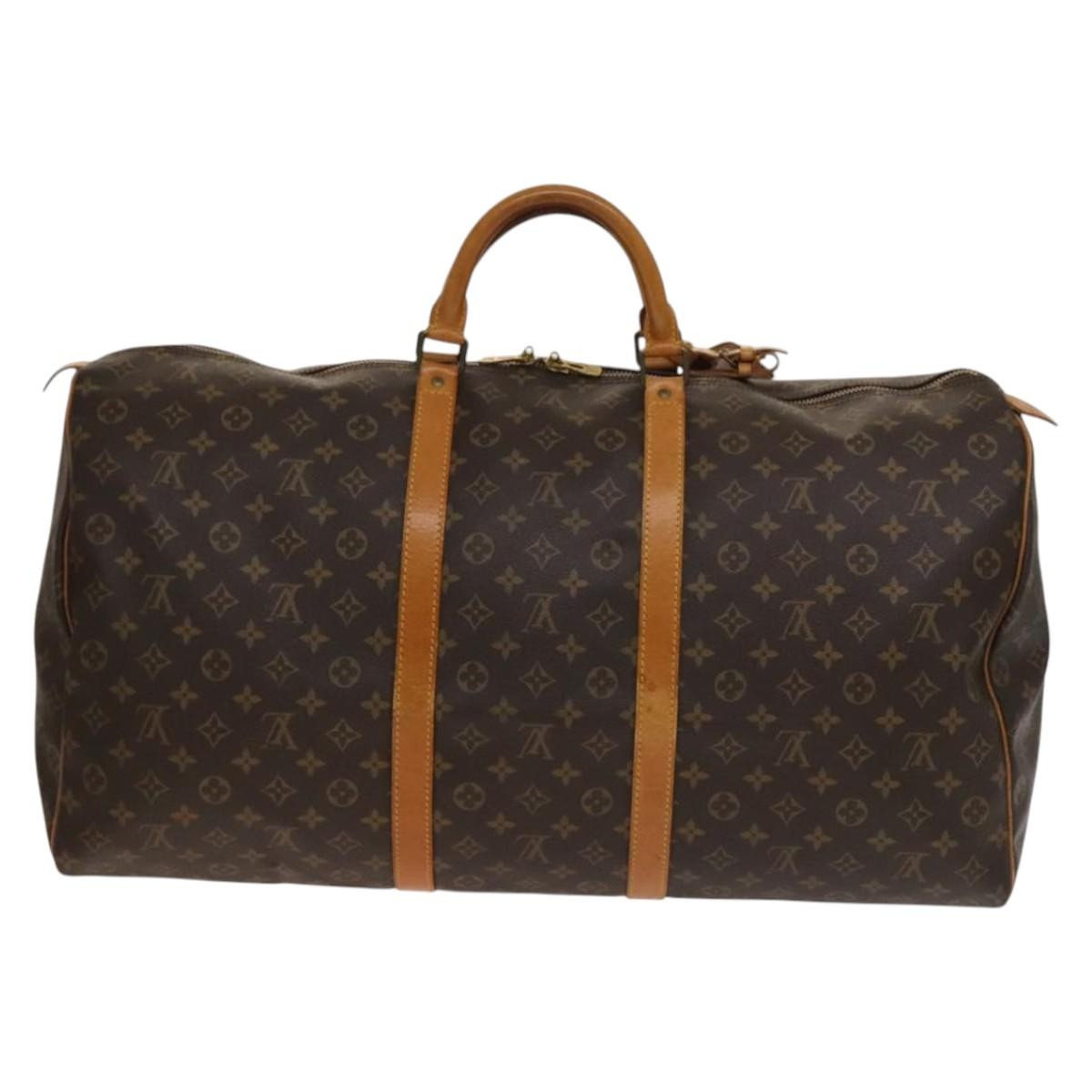 Louis Vuitton Keepall Bag Monogram Canvas Brown Canvas Travel Bag Bag (Pre-Owned)