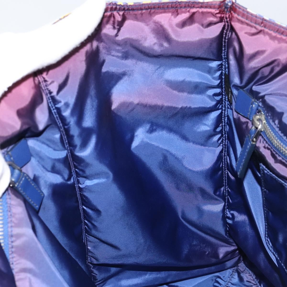 Prada Floreal Tote Printed Tessuto Blue Nylon Tote Bag Bag (Pre-Owned)