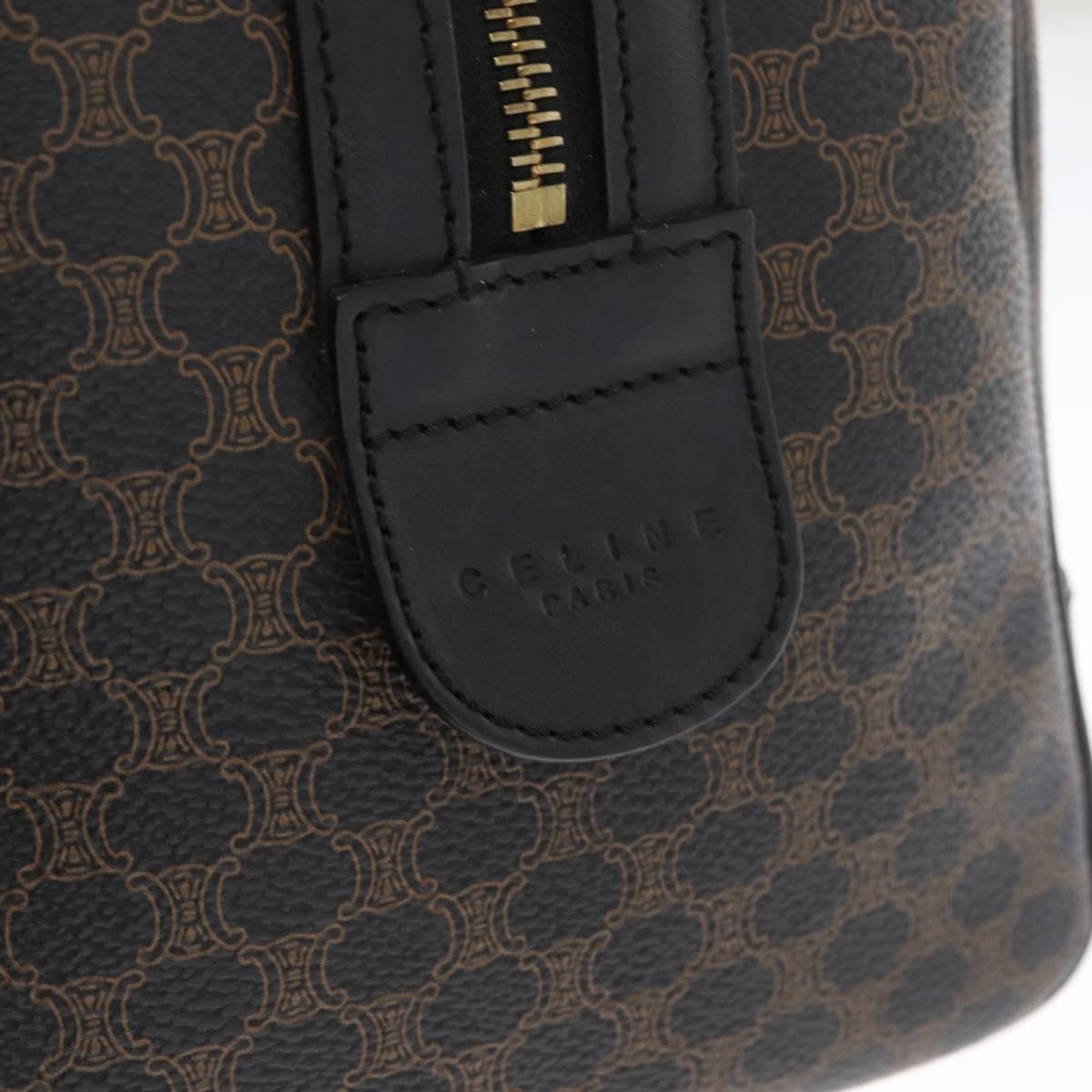 Celine Vintage Duffle Bag Macadam Coated Canvas Black Canvas Handbag (Pre-Owned)