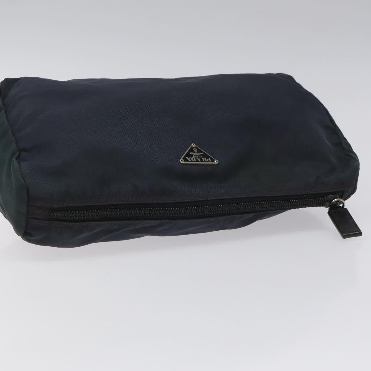 Prada Vintage Pouch Tessuto Navy Nylon Clutche & Pouche Bag (Pre-Owned)