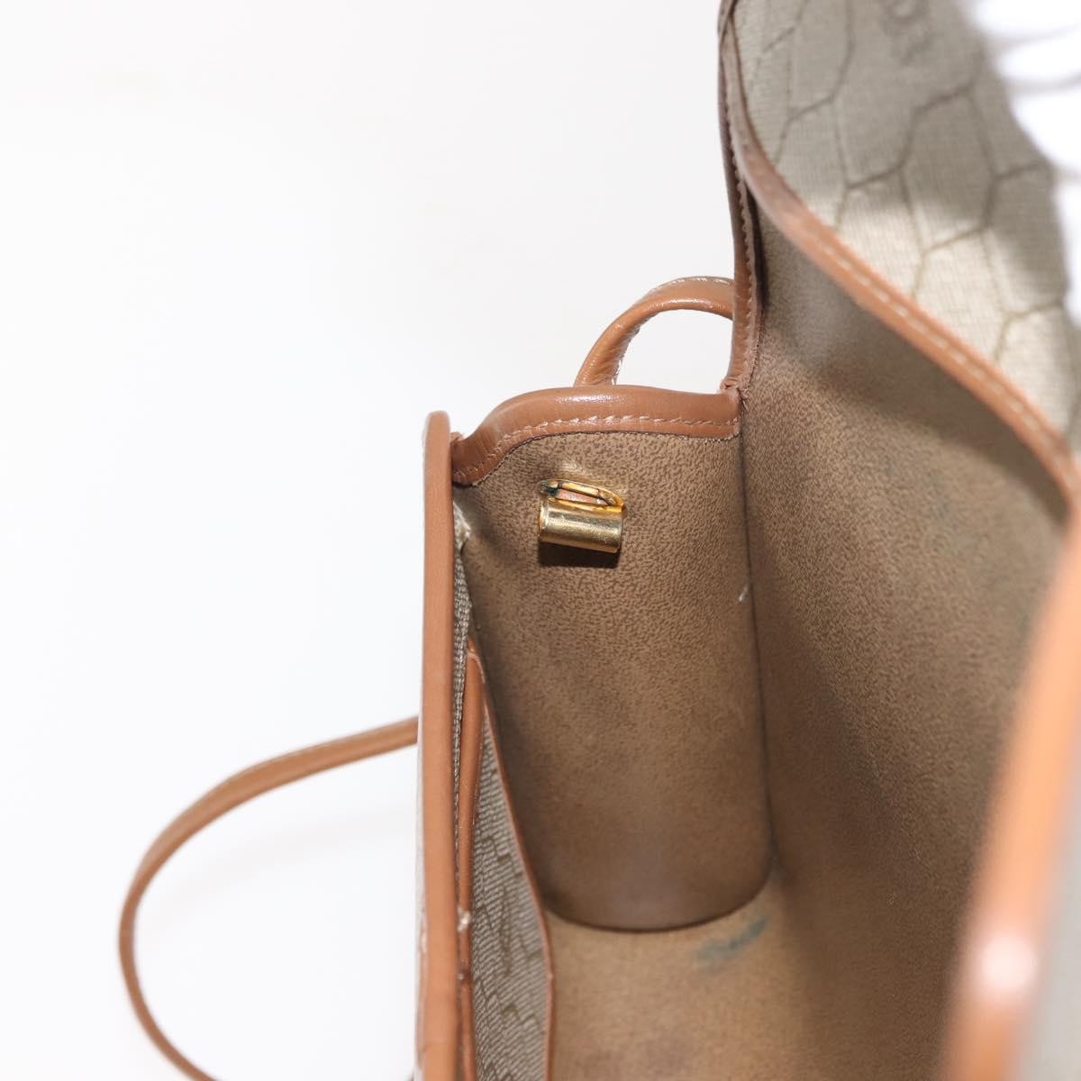 Christian Dior Vintage Honeycomb Flap Crossbody Bag Canvas And Leather Beige Canvas Shoulder Bag Bag (Pre-Owned)