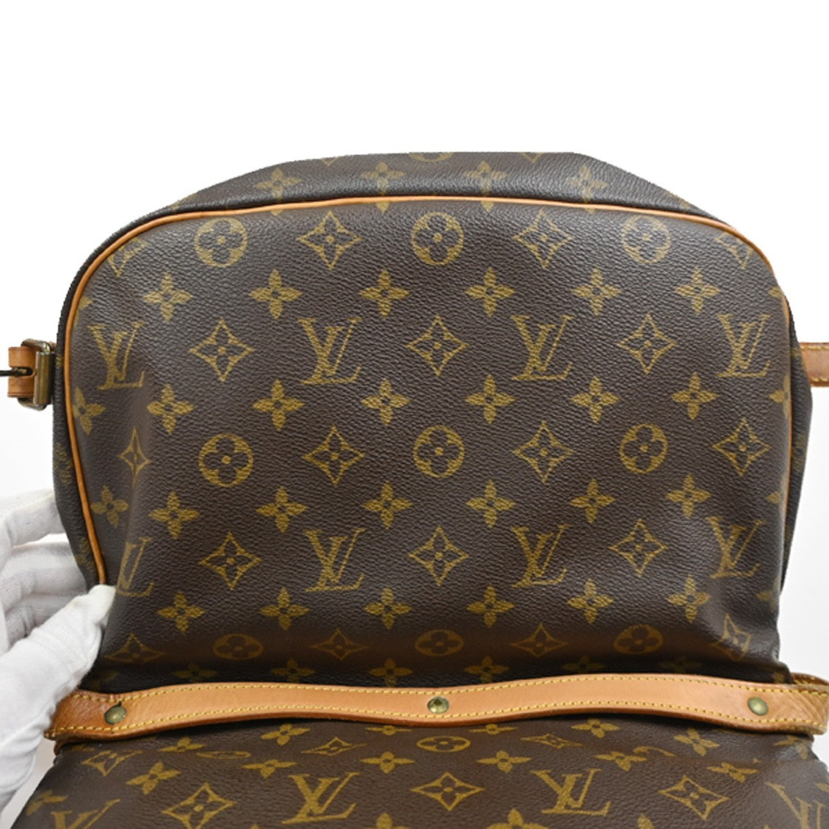 Louis Vuitton Saumur Handbag Monogram Canvas Brown Canvas Shoulder Bag Bag (Pre-Owned)