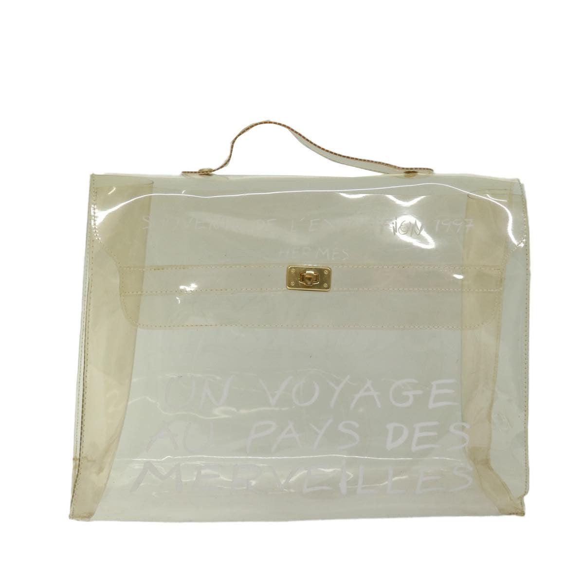 Hermes Kelly Souvenir Bag Vinyl Clear Plastic Handbag (Pre-Owned)