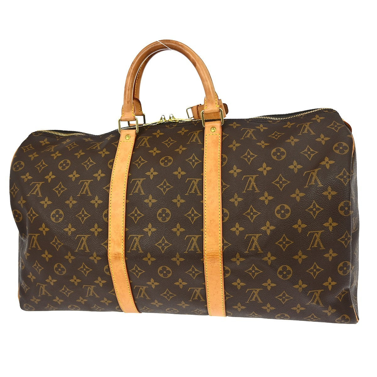 Louis Vuitton Keepall Bag Monogram Canvas Brown Canvas Travel Bag Bag (Pre-Owned)