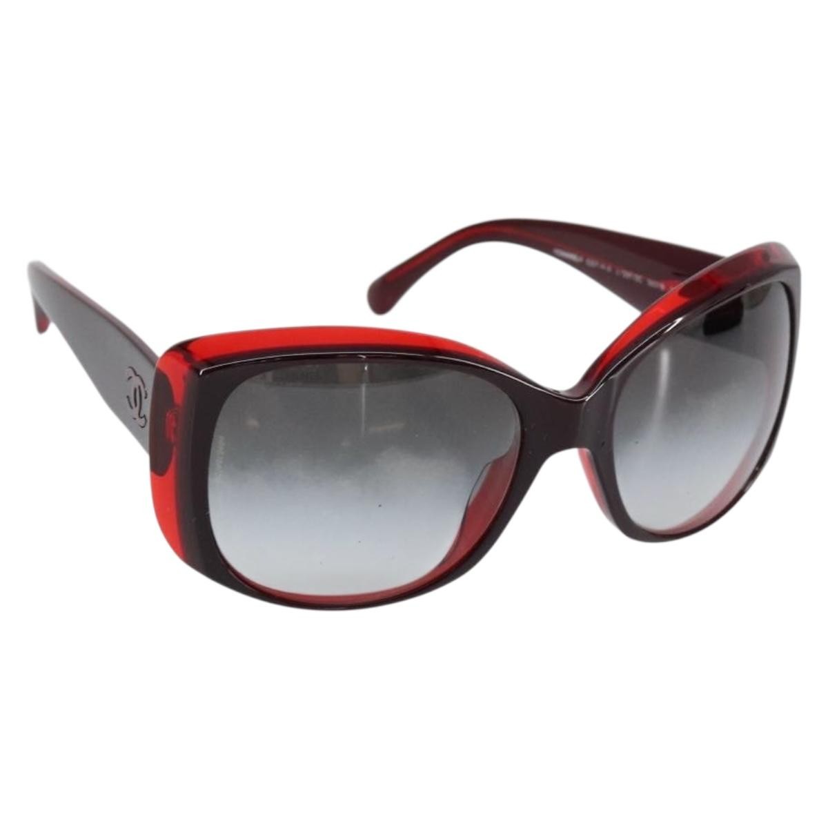 Chanel Logo Cc Sunglasses Plastic Red Plastic Sunglasse Accessory (Pre-Owned)