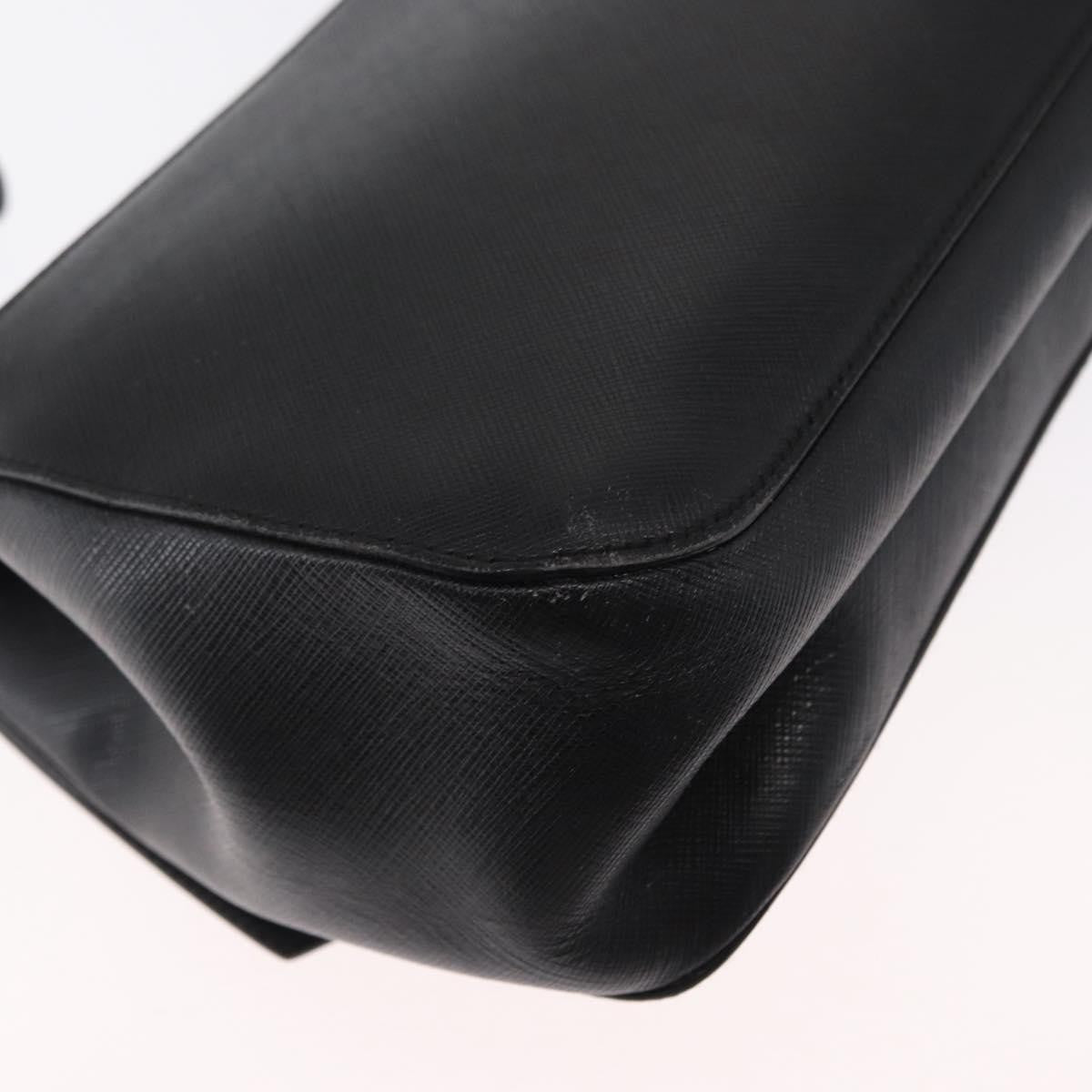 Salvatore Ferragamo Gancini Shoulder Bag Leather Black Leather Shoulder Bag Bag (Pre-Owned)