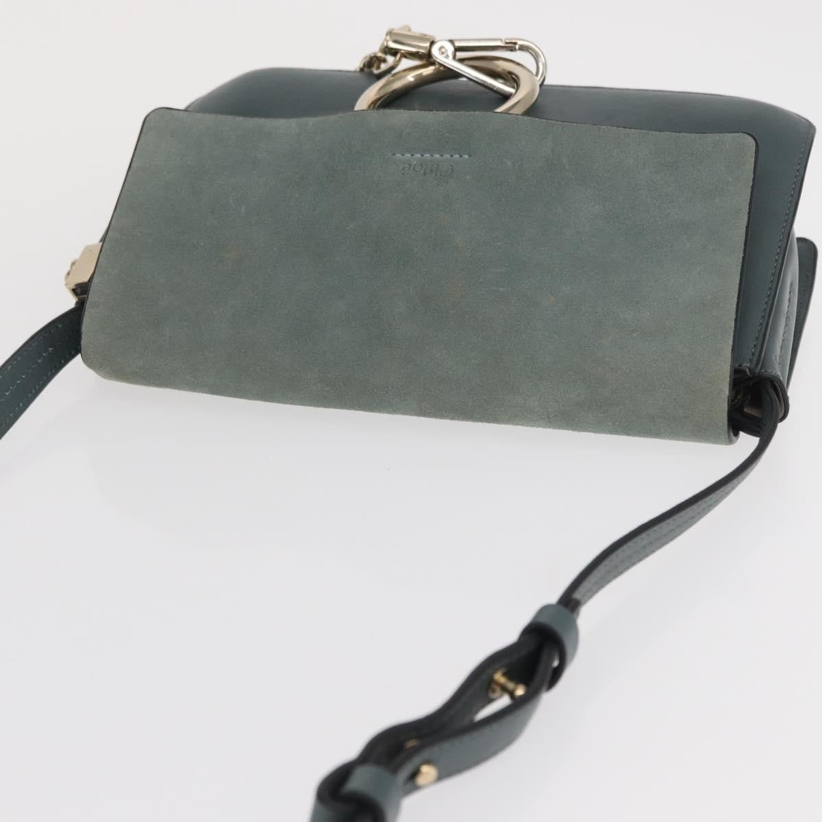 Chloe Faye Shoulder Bag Leather And Suede Green Leather Shoulder Bag Bag (Pre-Owned)