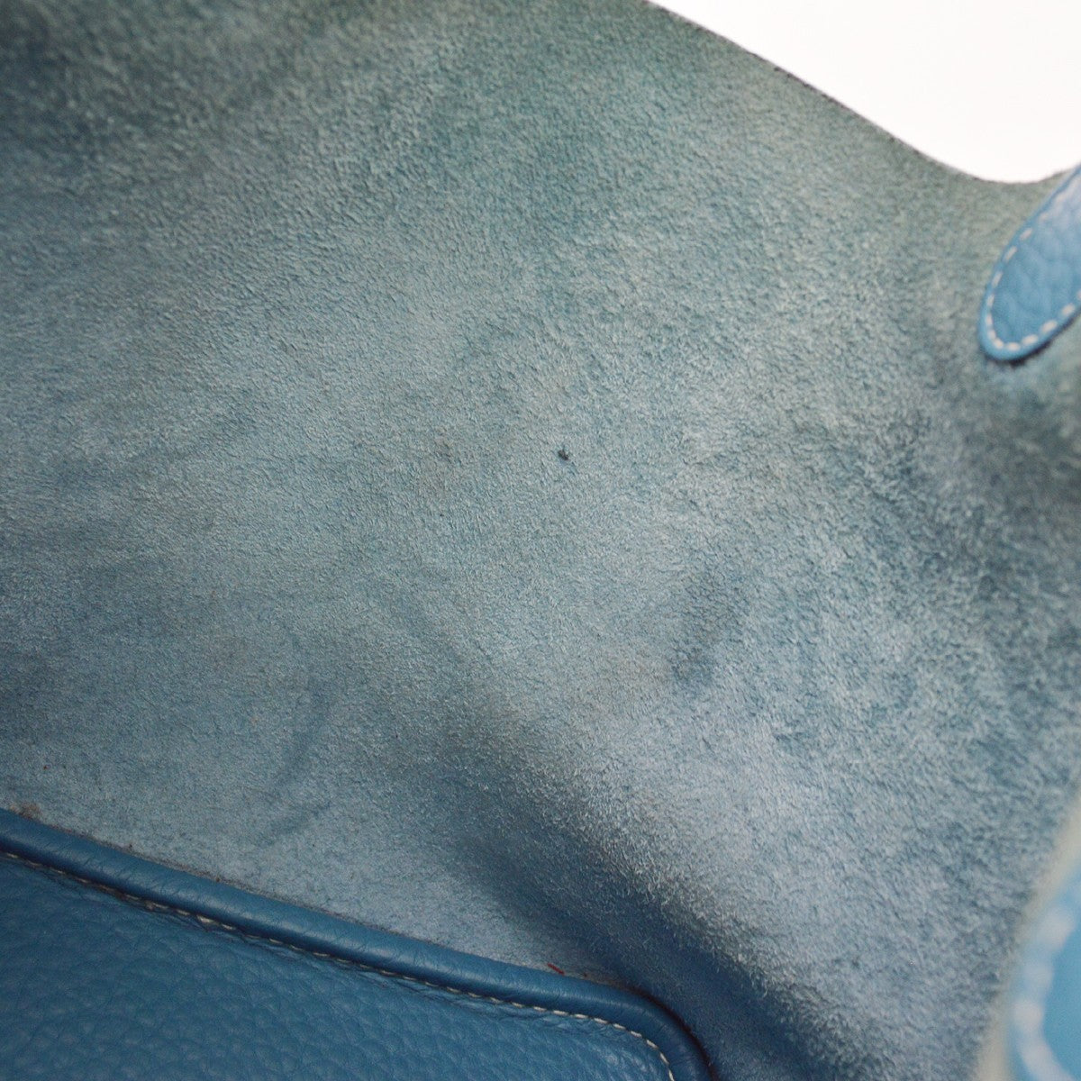 Hermes Picotin Bag Clemence Blue Leather Handbag (Pre-Owned)