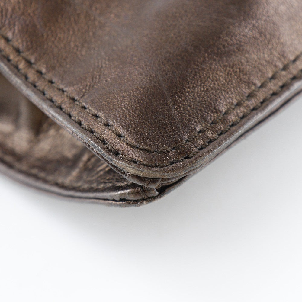 Chanel Vintage Shoulder Bag Leather Brown Leather Shoulder Bag Bag (Pre-Owned)