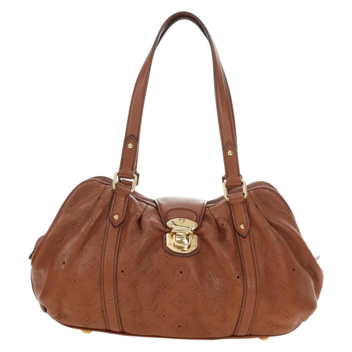 Louis Vuitton Lunar Handbag Mahina Leather Brown Leather Shoulder Bag Bag (Pre-Owned)