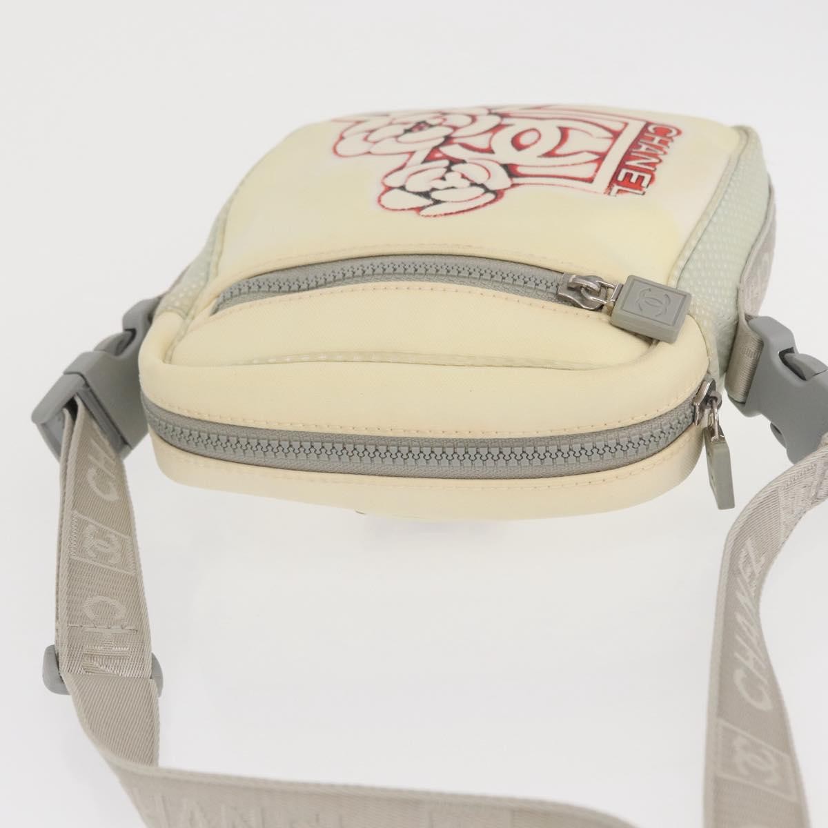Chanel Sport Line Camera Crossbody Bag Nylon White Nylon Shoulder Bag Bag (Pre-Owned)