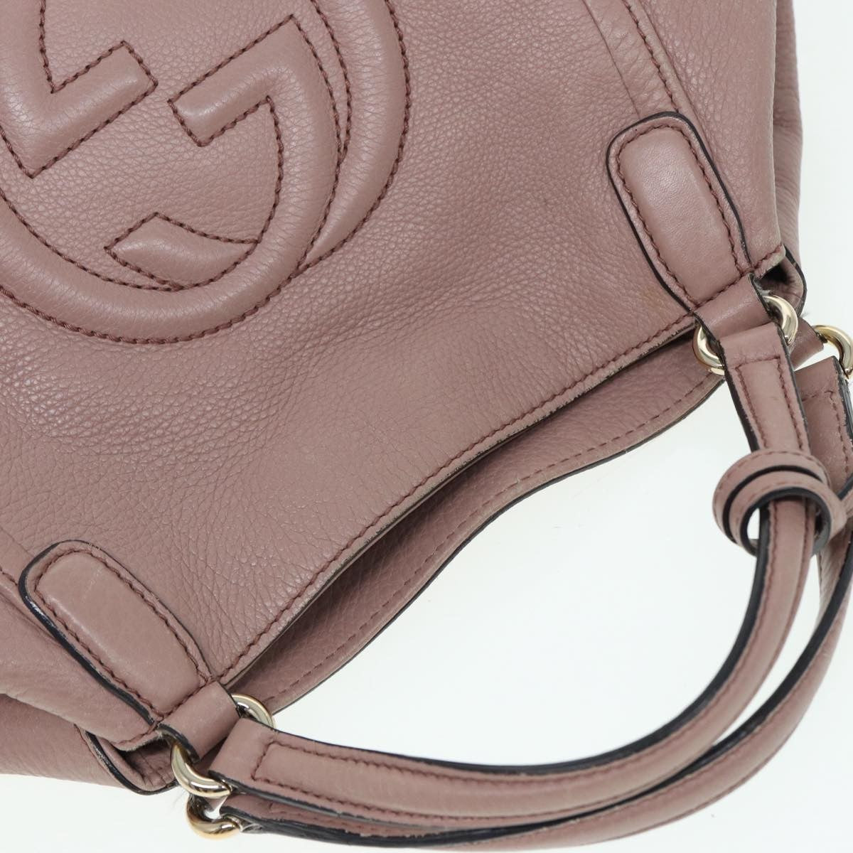 Gucci Soho Convertible Shoulder Bag Leather Pink Leather Tote Bag Bag (Pre-Owned)