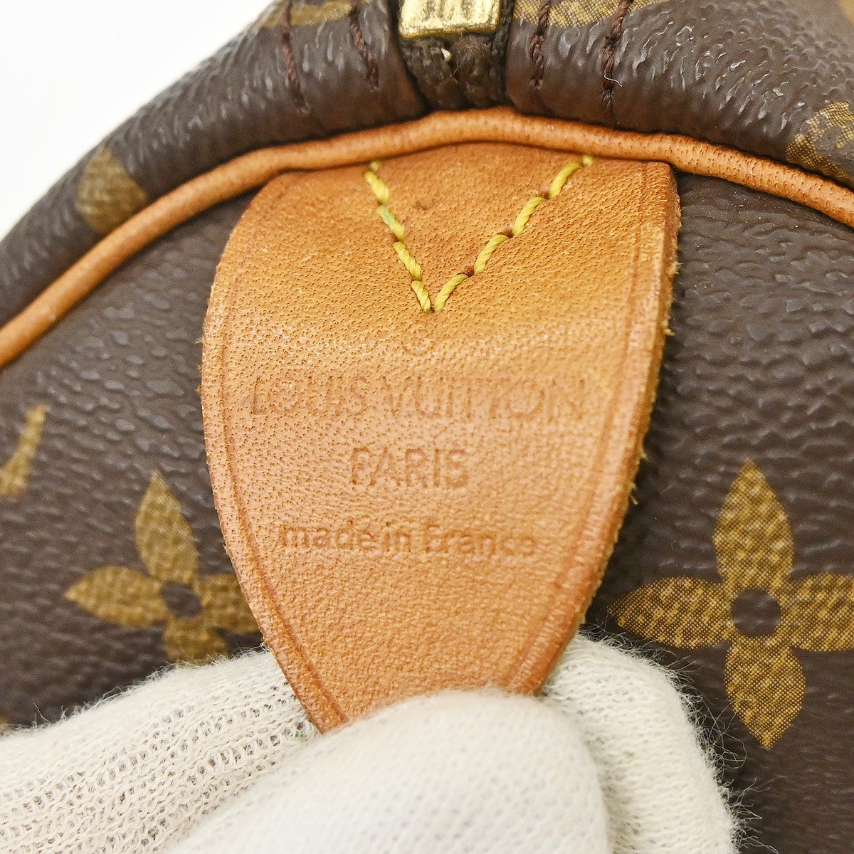 Louis Vuitton Speedy Handbag Monogram Canvas Brown Canvas Handbag (Pre-Owned)