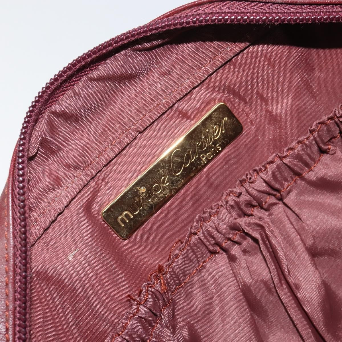 Cartier Must De Cartier Clutch Bag Leather Burgundy Leather Clutche & Pouche Bag (Pre-Owned)