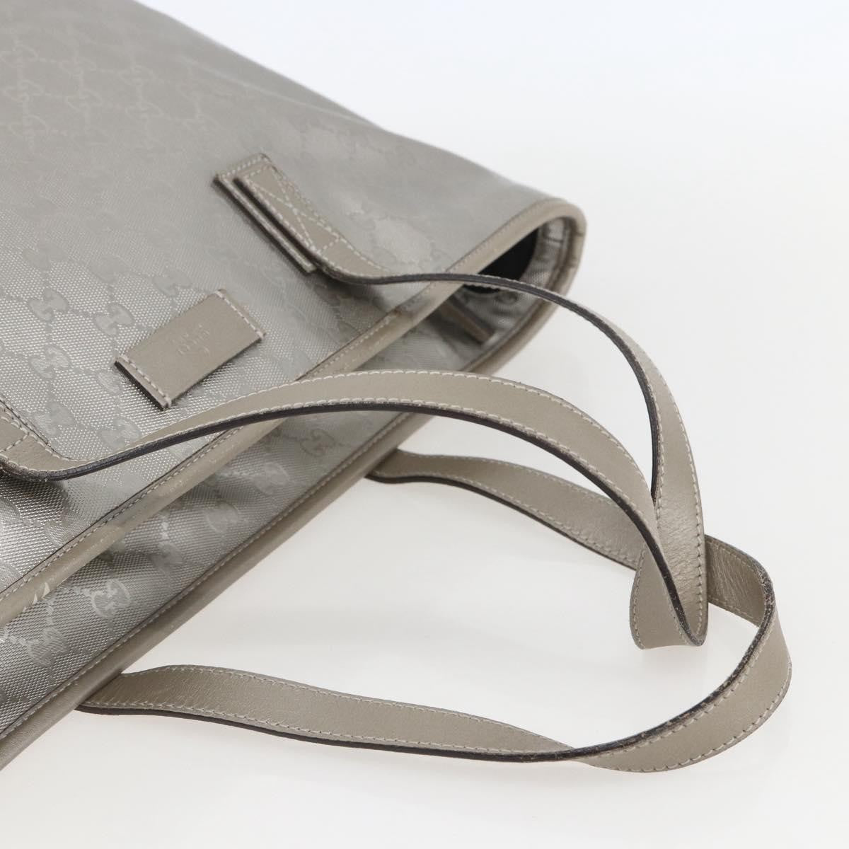 Gucci Plus Tote Gg Imprime Silver Canvas Tote Bag Bag (Pre-Owned)