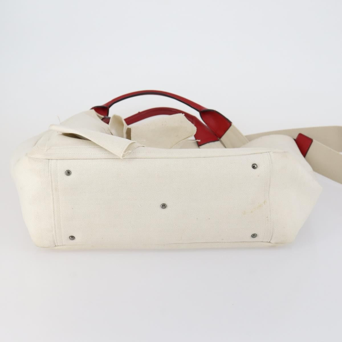 Valentino Garavani Atelier 02 Tote Canvas White Canvas Tote Bag Bag (Pre-Owned)