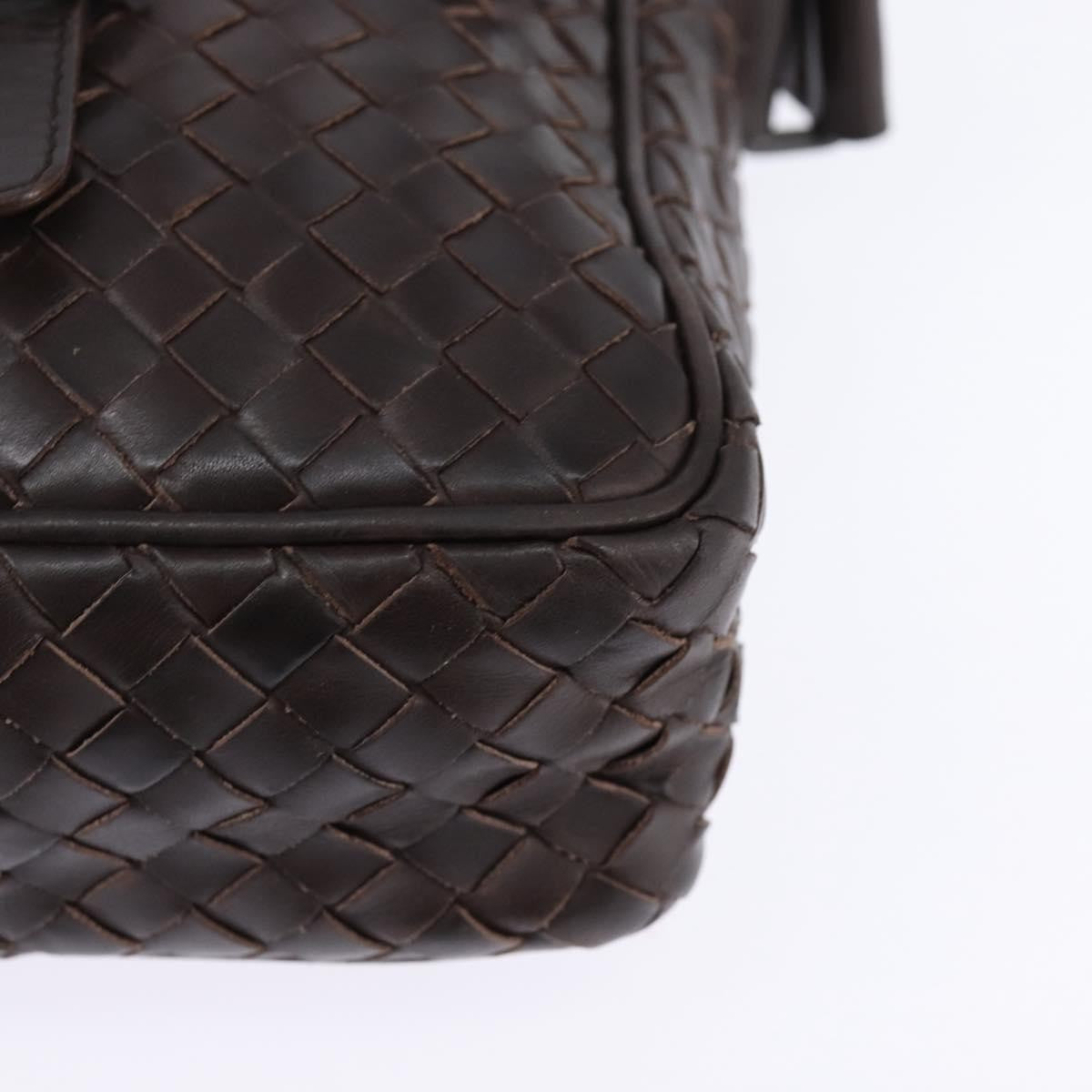 Bottega Veneta Front Pocket Messenger Bag Intrecciato Nappa Brown Leather Bag (Pre-Owned)