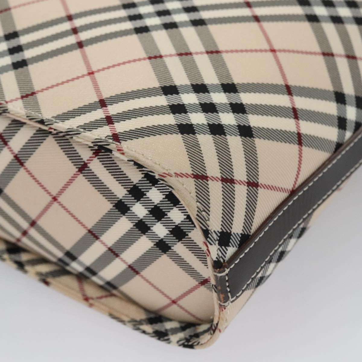 Burberry Nova Check Shoulder Bag Canvas Beige Canvas Shoulder Bag Bag (Pre-Owned)