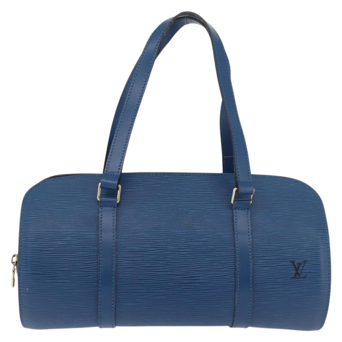 Louis Vuitton Soufflot Handbag Epi Leather Blue Leather Handbag (Pre-Owned)