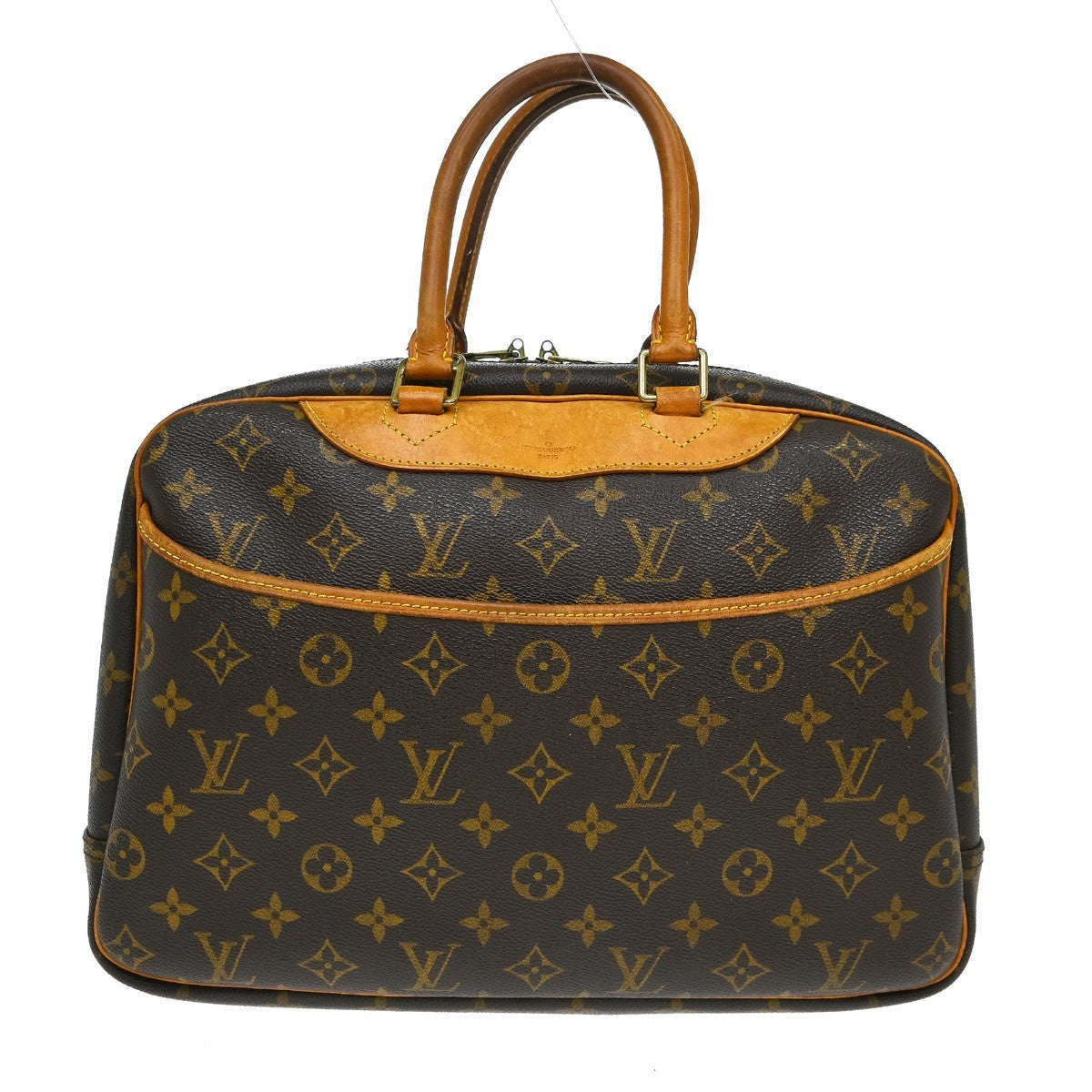 Louis Vuitton Deauville Handbag Monogram Canvas Brown Canvas Handbag (Pre-Owned)