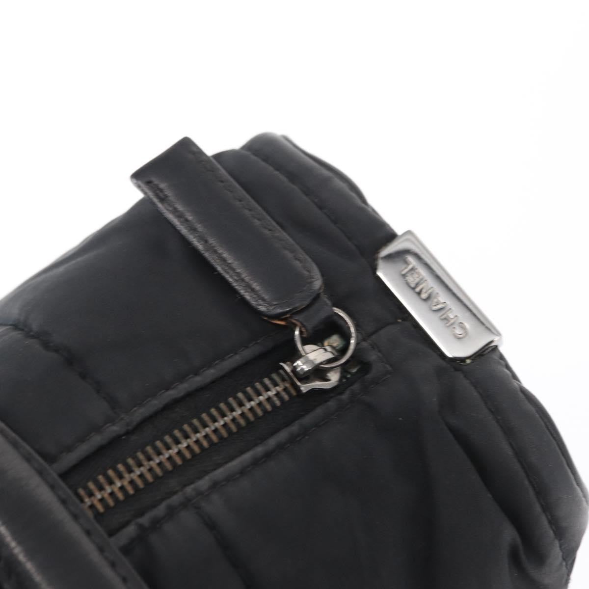 Chanel Square Stitch Boston Bag Quilted Nylon Black Nylon Travel Bag Bag (Pre-Owned)