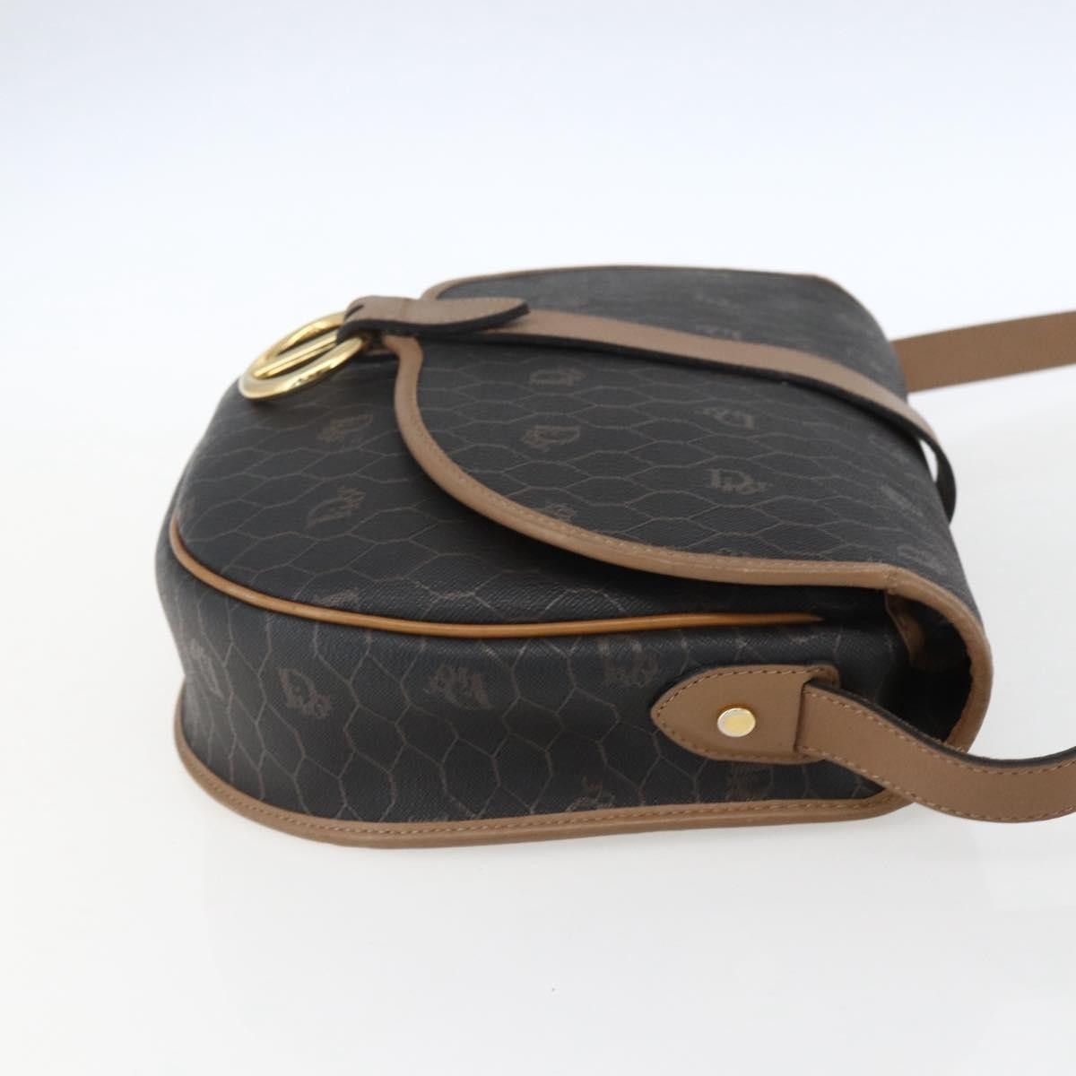 Christian Dior Vintage Honeycomb Shoulder Bag Canvas And Leather Black Canvas Shoulder Bag Bag (Pre-Owned)