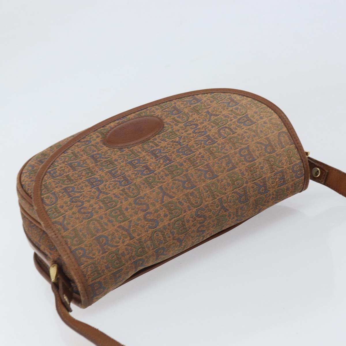 Burberry Flap Shoulder Bag Canvas Brown Canvas Shoulder Bag Bag (Pre-Owned)