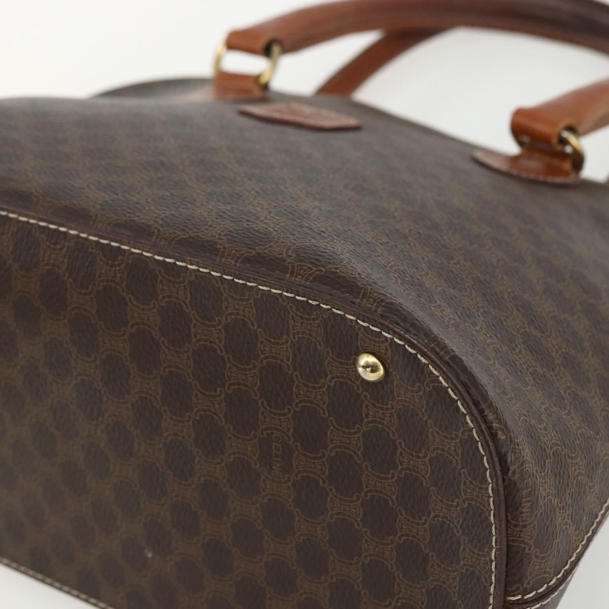 Celine Vintage Macadam Handbag Canvas And Leather Brown Canvas Handbag (Pre-Owned)