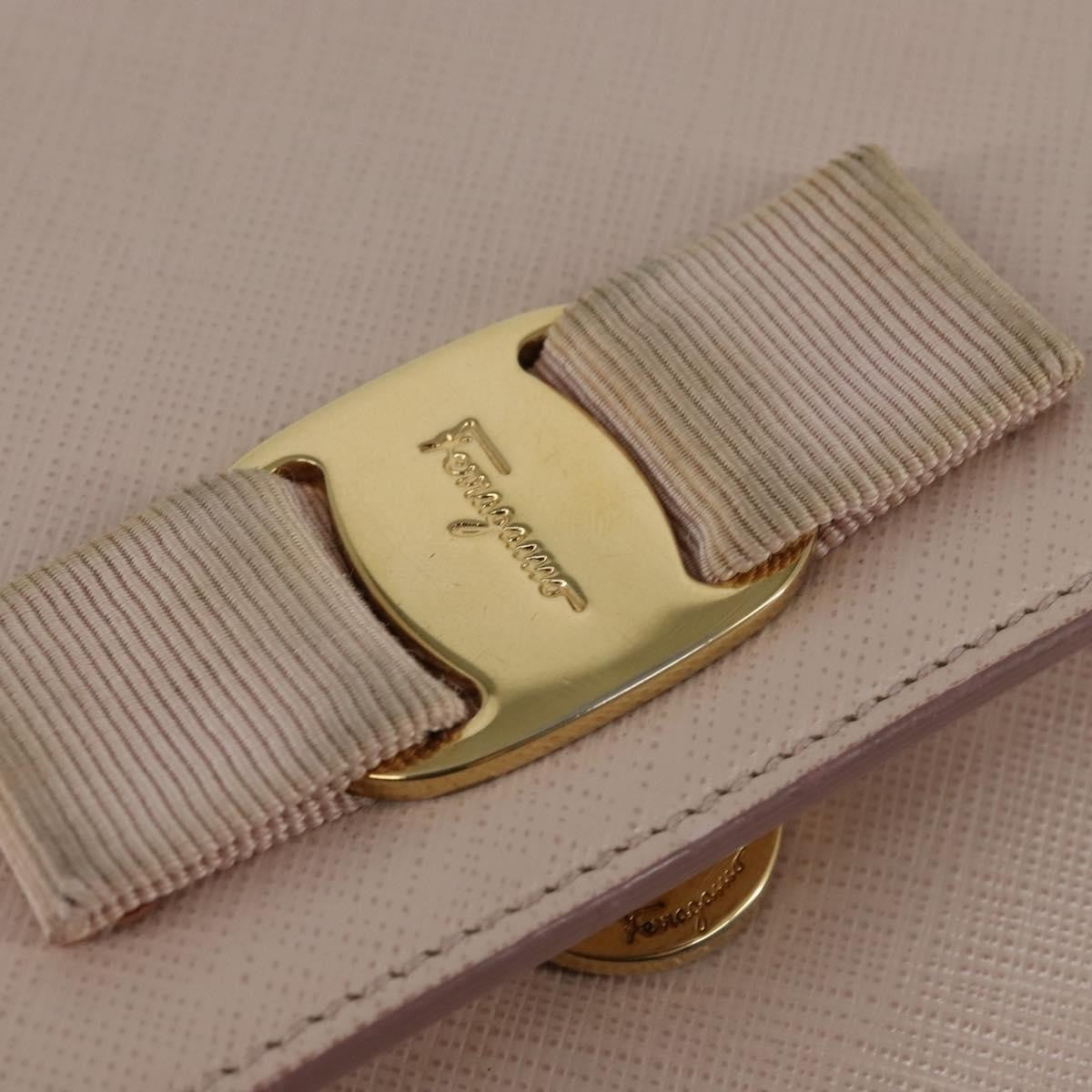 Salvatore Ferragamo Ginny Crossbody Bag Leather Pink Leather Shoulder Bag Bag (Pre-Owned)