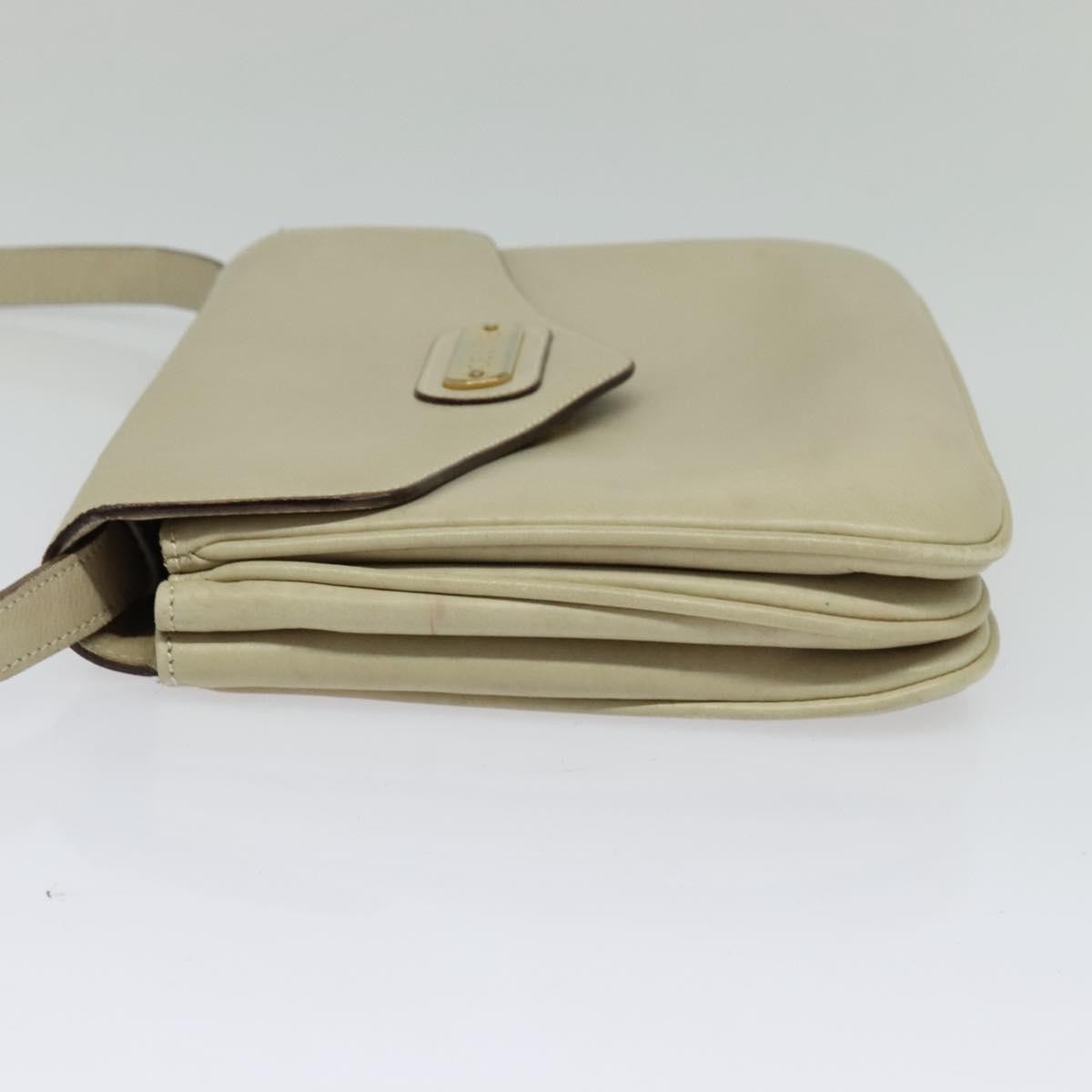 Celine Shoulder Bag Leather Beige Leather Shoulder Bag Bag (Pre-Owned)