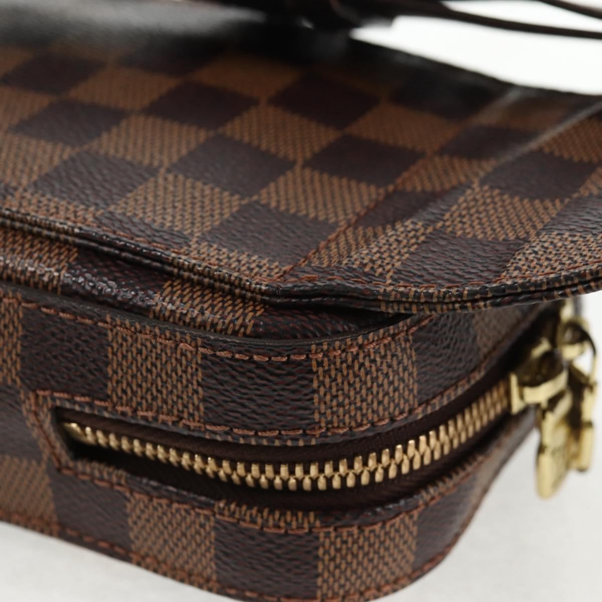 Louis Vuitton Geronimos Waist Bag Damier Brown Canvas Shoulder Bag Bag (Pre-Owned)