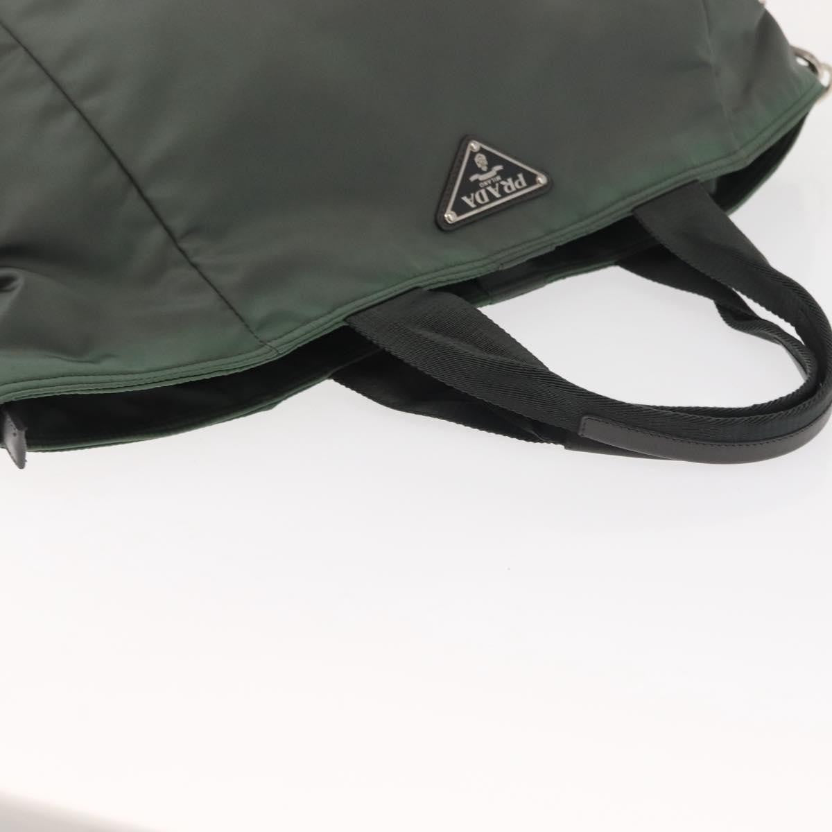 Prada Vela Convertible Tote Tessuto Khaki Nylon Tote Bag Bag (Pre-Owned)