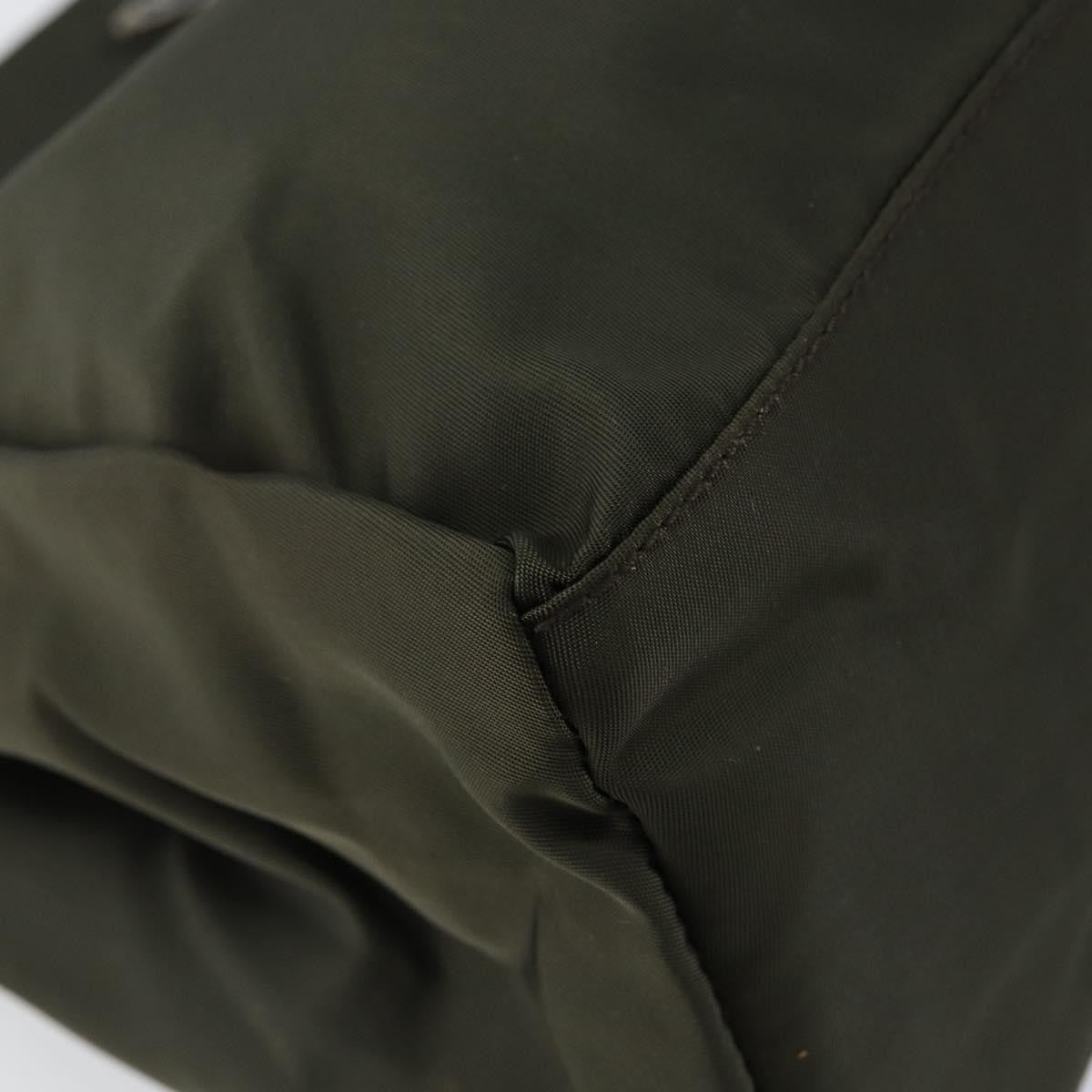 Prada Vintage Zip Tote Tessuto Khaki Nylon Tote Bag Bag (Pre-Owned)