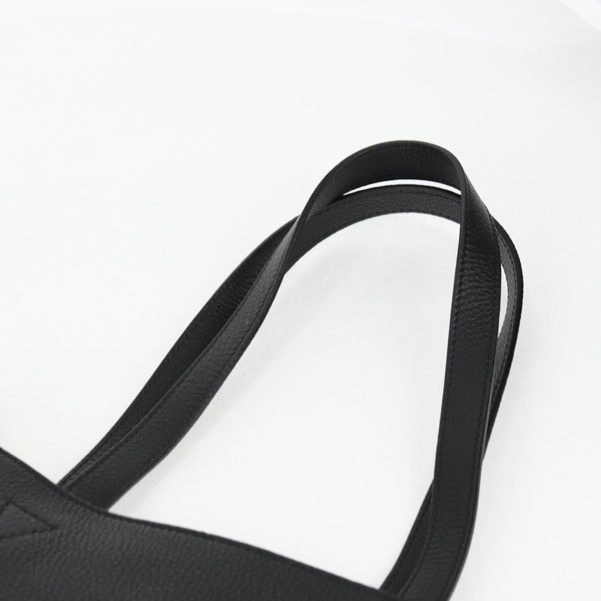 Versace Medusa Tote Leather Black Leather Tote Bag Bag (Pre-Owned)