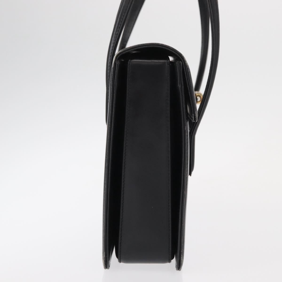 Gucci Vintage Handbag Leather Black Leather Handbag (Pre-Owned)